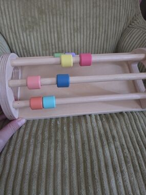 Wooden Pastel Bead Slider Toy - Imaginative Play